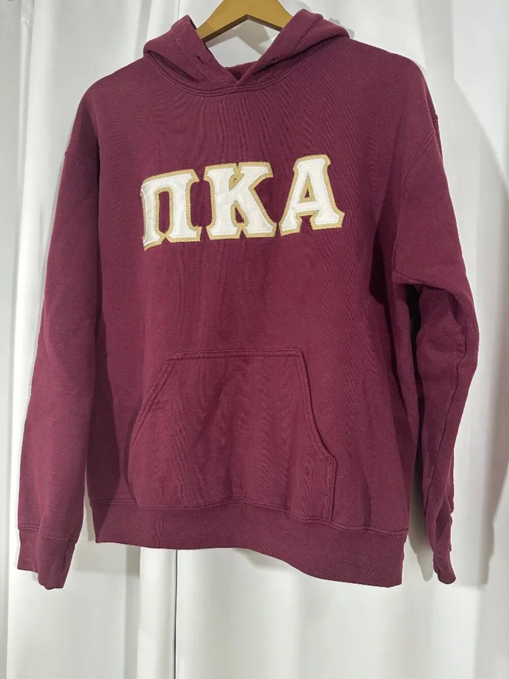 Pi Kappa Alpha PIKE Hoodie Size Medium Burgundy Greek Letter Sweatshirt - Picture 5 of 7